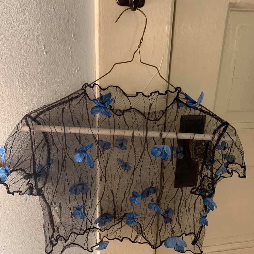 Cropped sheer top